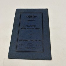 1918 Chevrolet Model F-a Preliminary Parts Price List Catalog Antique Fa Manual