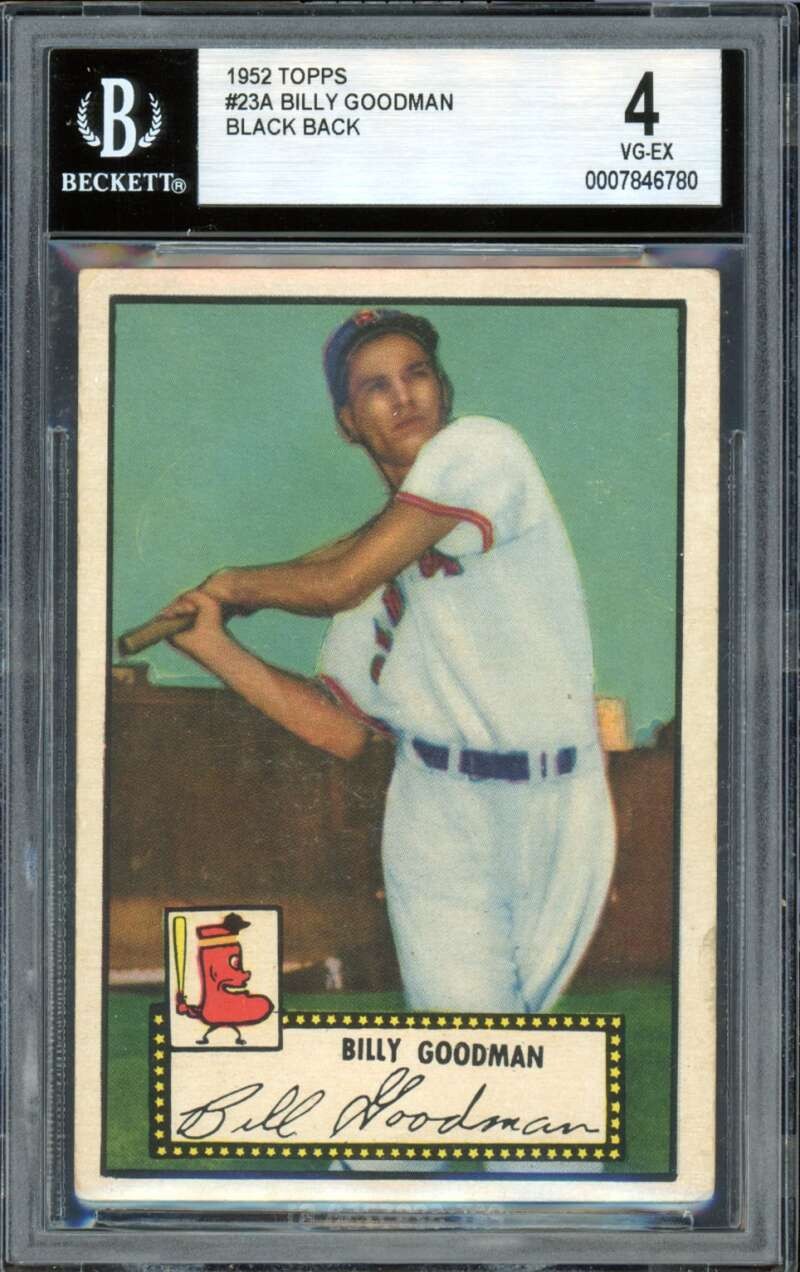 Billy Goodman Card 1952 Topps Black Back #23A BGS BVG 4
