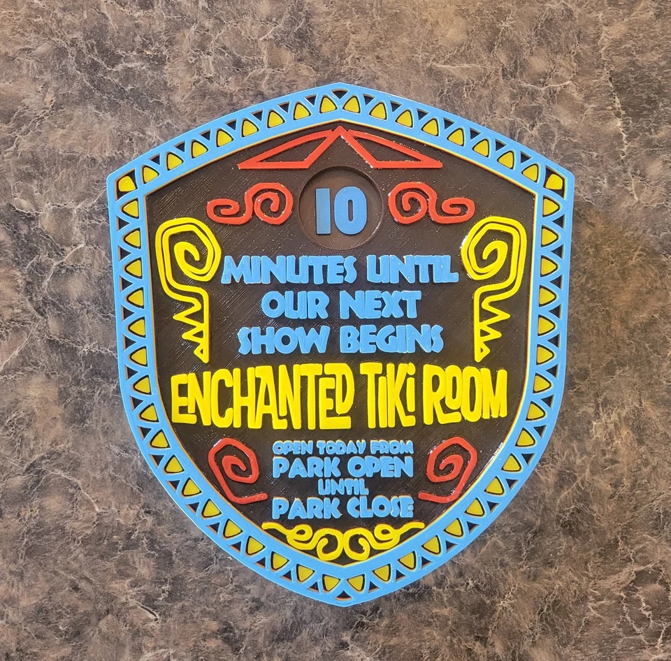 Placa réplica 8 x 6,75 pulgadas Enchanted Tiki Room Next Show Sign Adventureland Foto 4 de 4