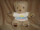 Vintage Zellers Mascot Teddy Bear ZEDDY With Shirt Plush 12" tall