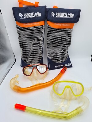 2 Sets SNORKLE Tribe Seac Sub Schnorchel & Schutzbrille Unterwasser Tauchausrüstung
