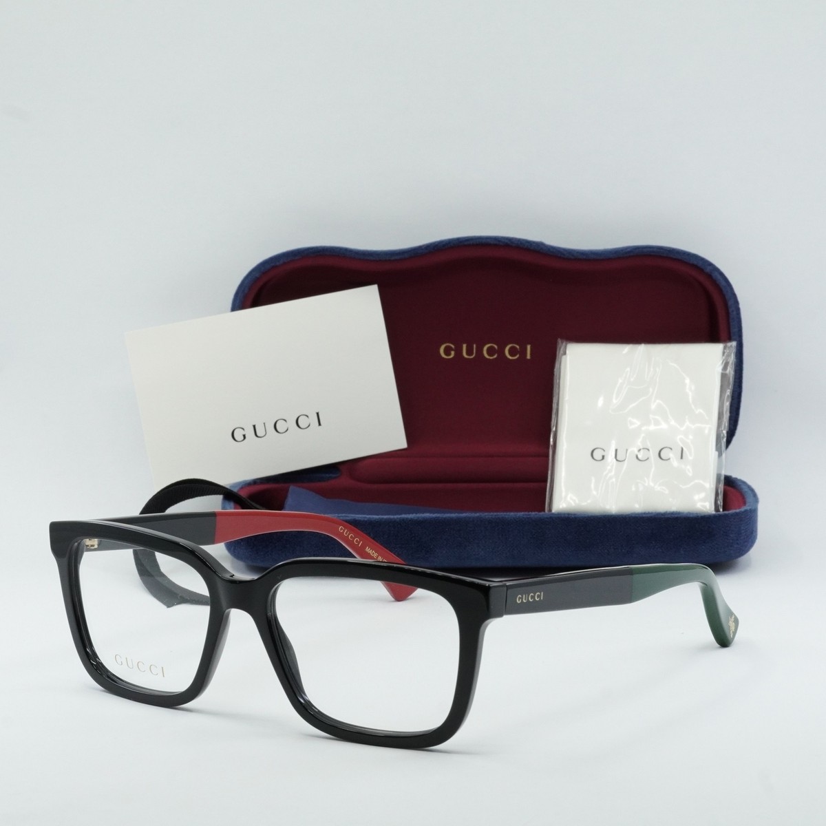 メガネ GUCCI Gucci - GG0160ON - 003 black black transpare NEW GUCCI GG0160ON 003 Black Eyeglasses | eBay