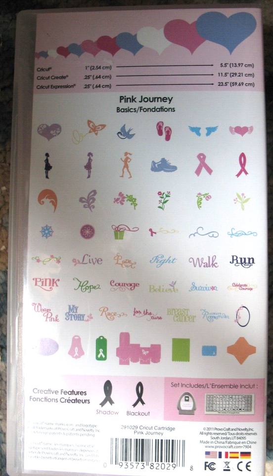* Cricut Die Cartridge PINK JOURNEY Champagne Rose Provo Cr 291029 2011