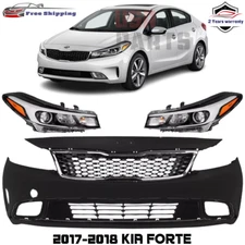 Front Bumper Cover Fascia & Grille Assembly Kit For 2017-2018 Kia Forte