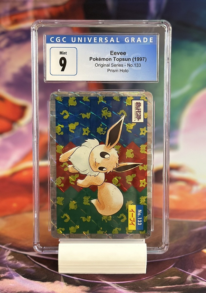 【C.Prism*4 Legendary Birds +Eevee】Topsun 1997 Pokémon Topsun Eevee Prism Holo - #133 - CGC 9 Original