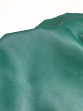 Sheep nappa genuine leather, soft lambskin leather hide col. forest green