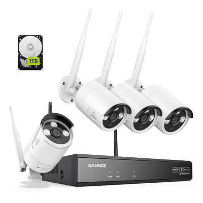 SANNCE 3MP WLAN Überwachungskamera 10CH 5MP NVR 2-Wege-Audio Cloud Speicher 1TB