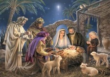 SCHEMA PUNTO CROCE PRESEPE NATALE CROSS STITCH CHRISTMAS NATIVITY SCENE DMC