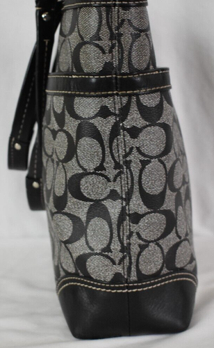 Coach Chelsea Heritage Stripe Tote Bag Purse 14477 Black - Picture 8 of 14