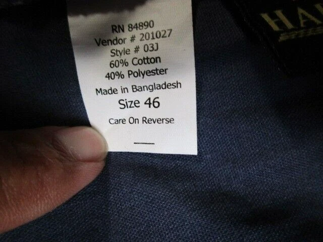 Haband Shorts Adult 46 Blue Flat Front Chino Casual Outdoor 8" Inseam Mens - Image 3 of 4