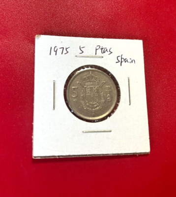 1975 5 PTAS SPAIN COIN - NICE WORLD COIN !!! 
