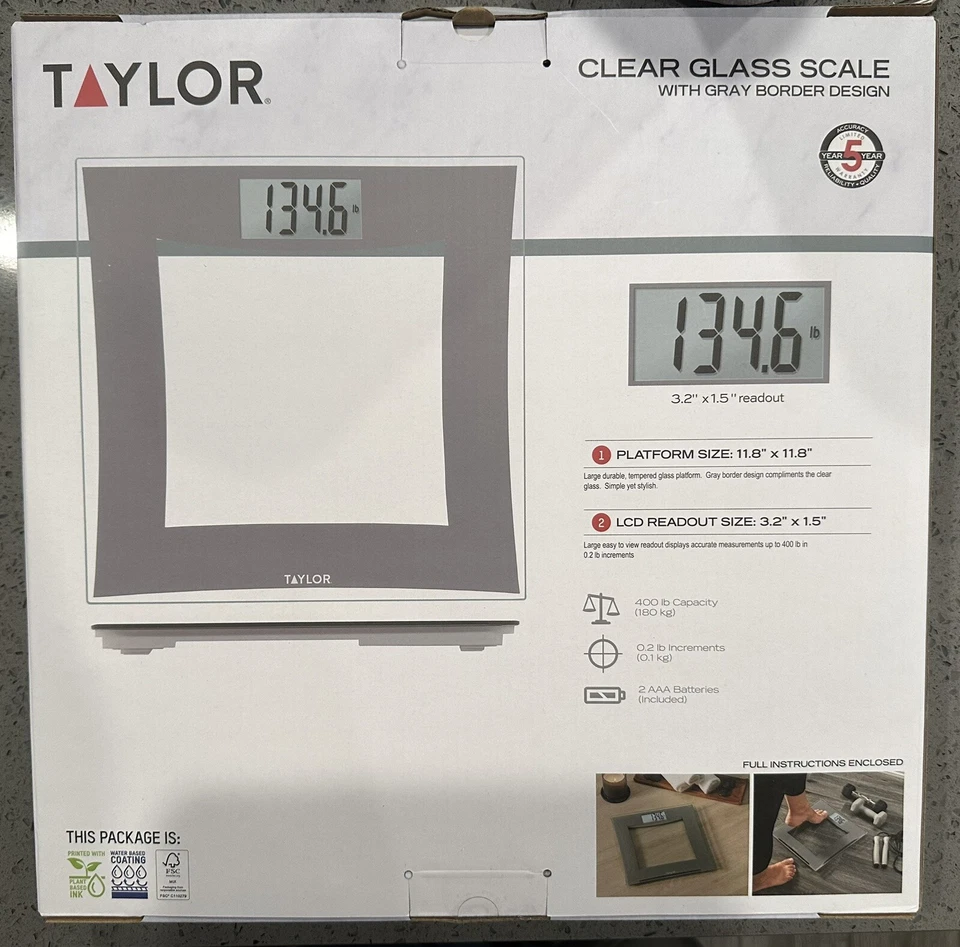 NEW IN BOX - Taylor Digital Bathroom Scale - 400lbs! - Image 2 of 4