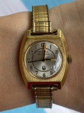 Vintage Bulova Accutron Ladies Watch 10k Gold Electroplate Bezel