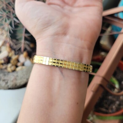 Vintage LA Express Dainty Gold & Yellow Gemstone Classic Stretch Cushion Watch Vintage LA Express Dainty Gold & Yellow Gemstone Classic  main image 4