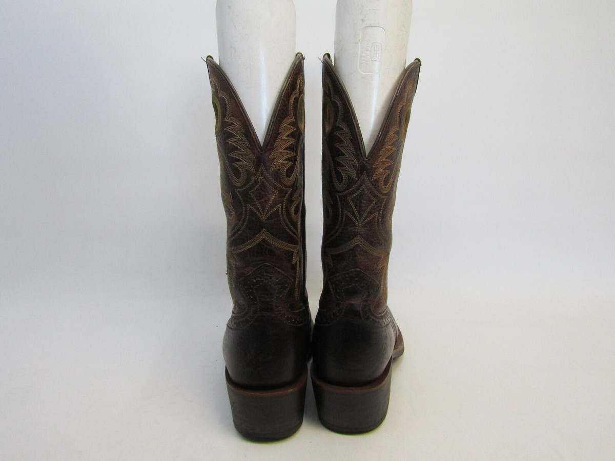 Ariat Mens Size 9 EE Brown Leather Buckaroo Stockman Cowboy 