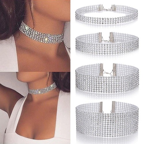 Women Rhinestone Crystal Choker 
