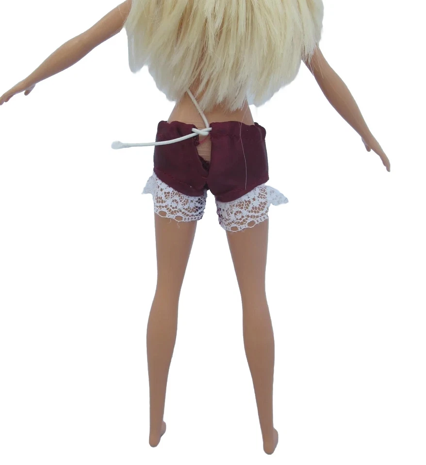 Lingerie Nightwear Maroon Shorts Panties Outfit Fits 11.5" Girl Fashion Doll 1:6 - Image 4 of 4