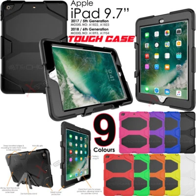 TECHGEAR Apple iPad 9.7" 2018 6th / 2017 Tough HEAVY DUTY ShockProof Survival Case Cover