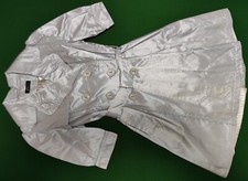 👗Kleid Satinmantel Etuikleid Mantelkleid  silber    Größe 34-36 gefüttert👗