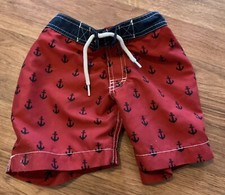 Boys Trunks Surf  Swim Co. Swim Trunks Sz 3 Red/Blue