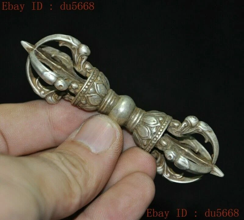 Estatua amuleto de plata budista tibetano - Foto 2 de 4