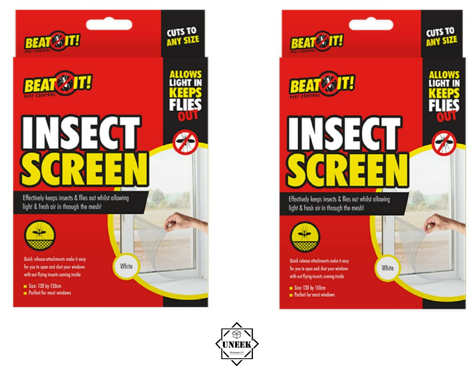 2 X WHITE MESH WINDOW MOSQUITO SCREEN NET Curtain Insect Snap Fly Bug