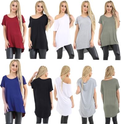Women Ladies Batwing Oversized Baggy Knit Melange Dip Hem Hi Lo Top Jumper 8-24