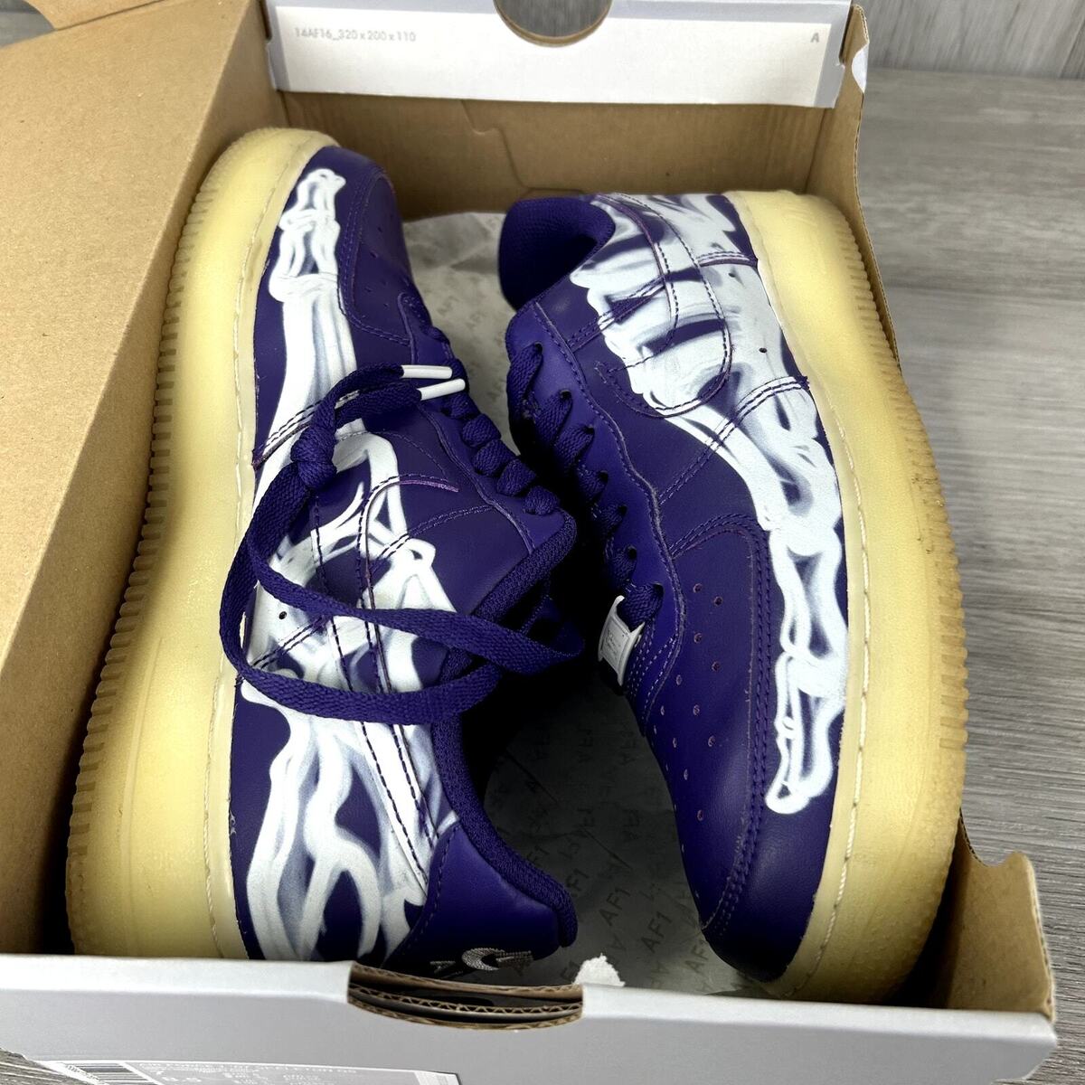Nike Air Force 1 Low Purple Skeleton Halloween Sz 7 Mens Nike Air Force 1 Low Purple Skeleton Halloween Sz 7 Mens