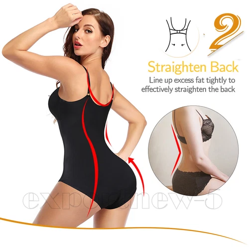 Women's Seamless Full Body Shapewear Bodysuit Tummy Control Slimming Body Shaper - Picture 11 of 50