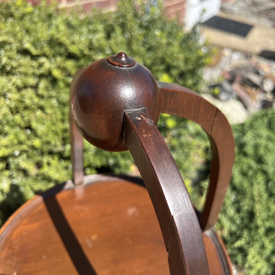 "ANTIGUO SOPORTE PARA PLANTAS DE EXHIBICIÓN DE TÉ PARA PASTELES DE CAOBA INGLESA DE 3 NIVELES 36x15,5""" Foto 3 de 4