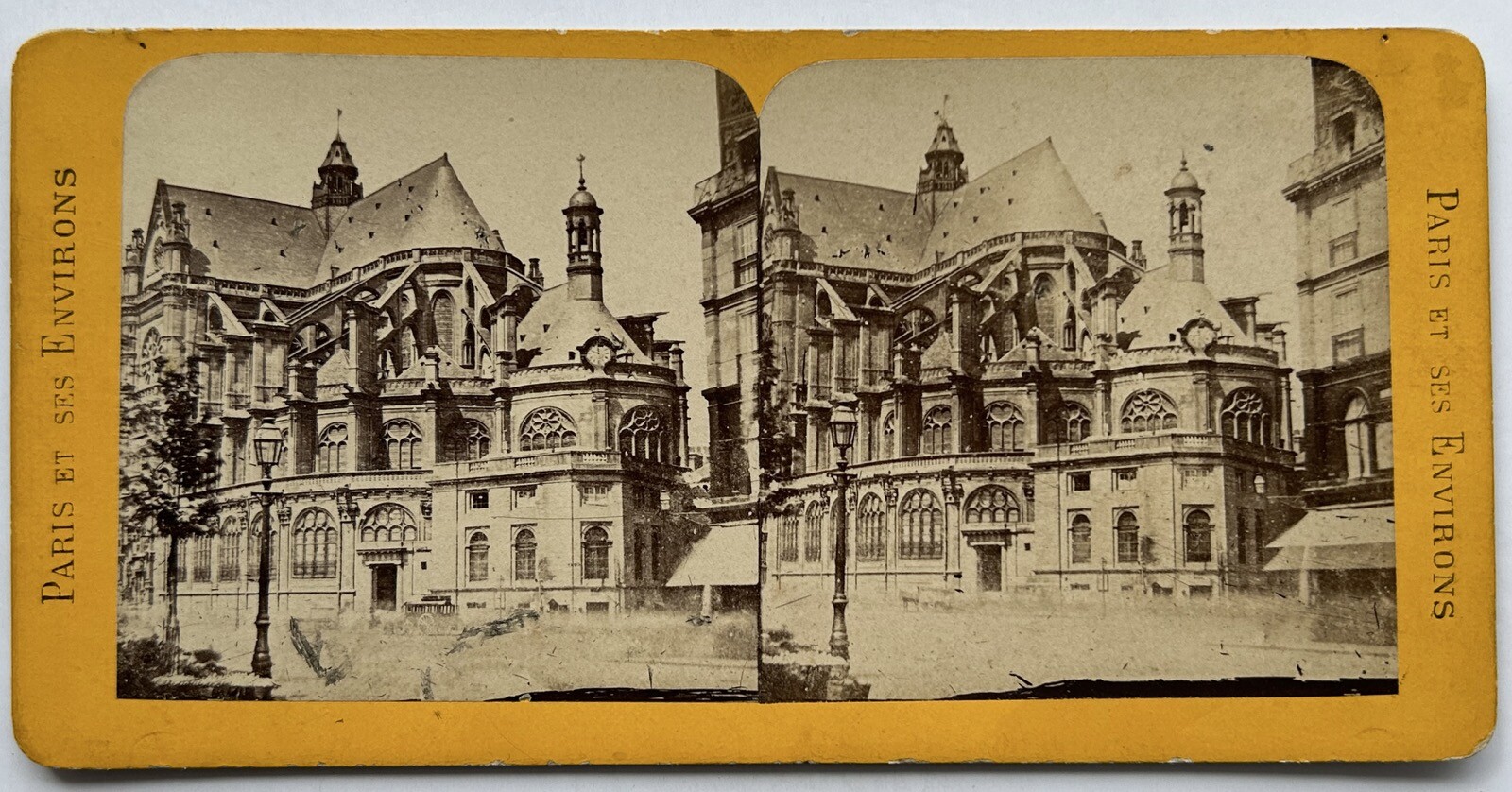 France Paris Church st. Eustache c1870 Photo Stereo Albumin Vintage