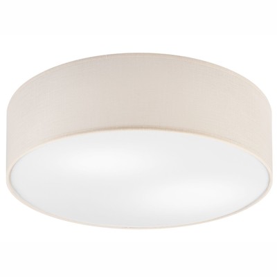 Deckenleuchte Deckenlampe rund Stoff Ø 45 cm H: 13 cm blendarm flach Creme E27