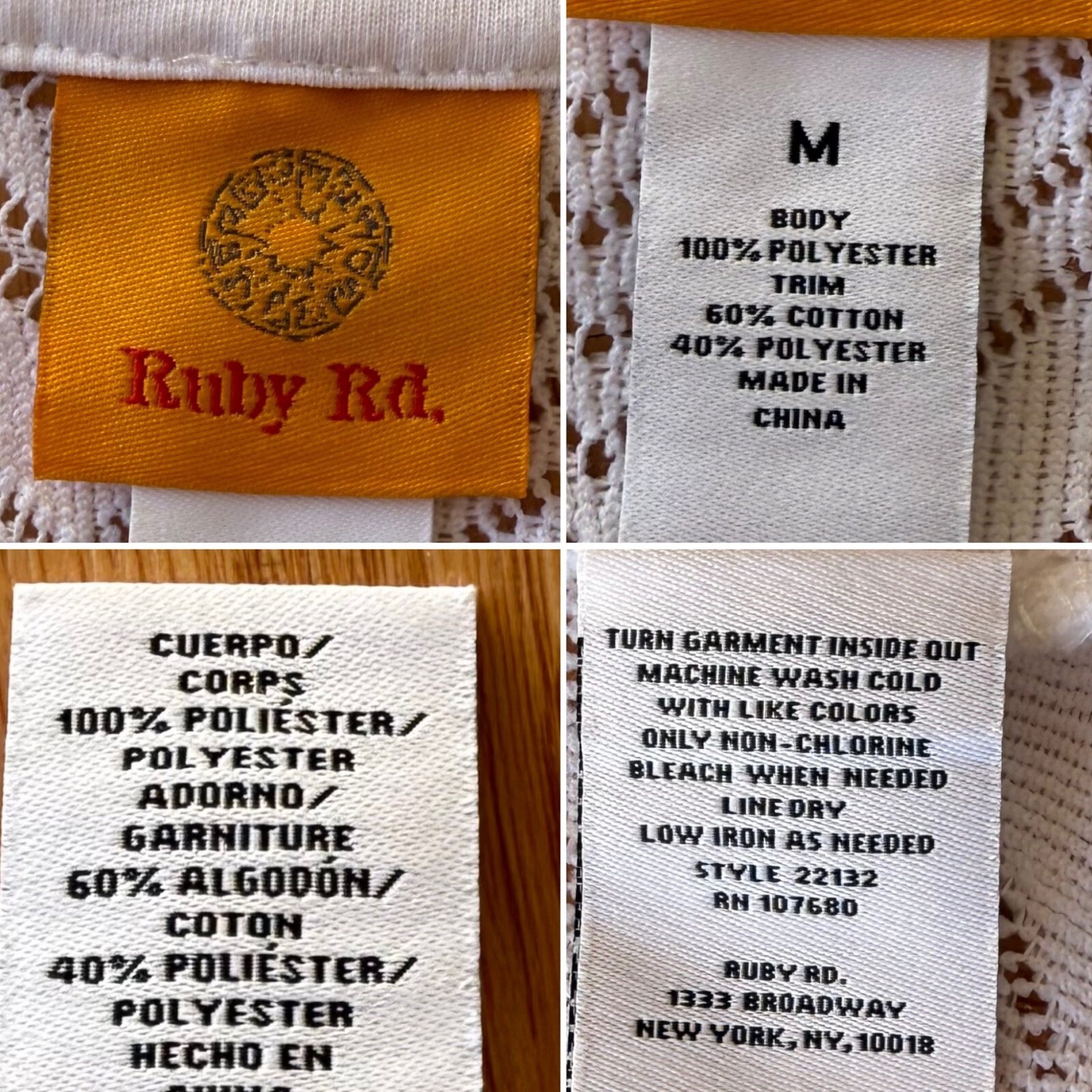 Ruby Rd White Lace Zip Jacket Size Medium Cardiga… - image 5