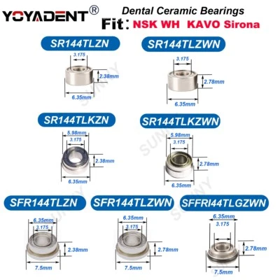 10Pcs Dental Bearing Ceramic Bearings For NSK WH KAVO Sirona Turbine Accessorie