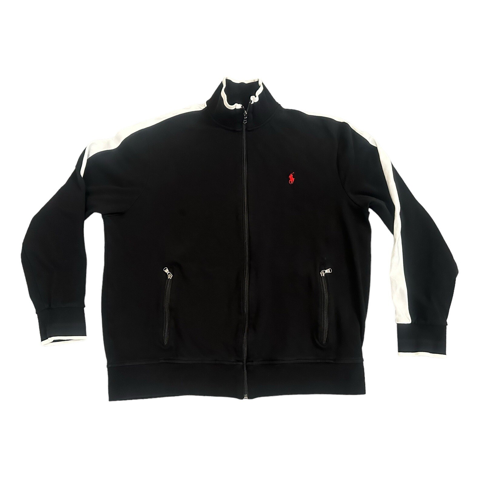 PONY ?? POLO RALPH LAUREN giacca uomo full zip tasche zip pista taglia XL ??