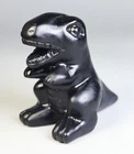 Natural Obsidian Quartz Crystal Stone Carved Dinosaur Reiki Healing Specimen