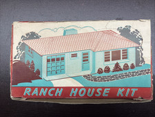 Vintage 1951 Bachmann Plasticville Yellow-Green Ranch House RH-1 Kit w/ Box