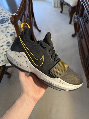 Nike Paul George PG 1 Black Gold Men's Basketball Shoes Size 12