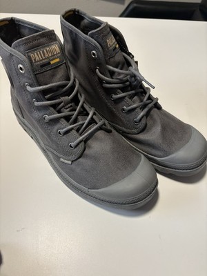 Palladium Men Boots Size 13 New Gray Canvas Ankle Boots With  Box
