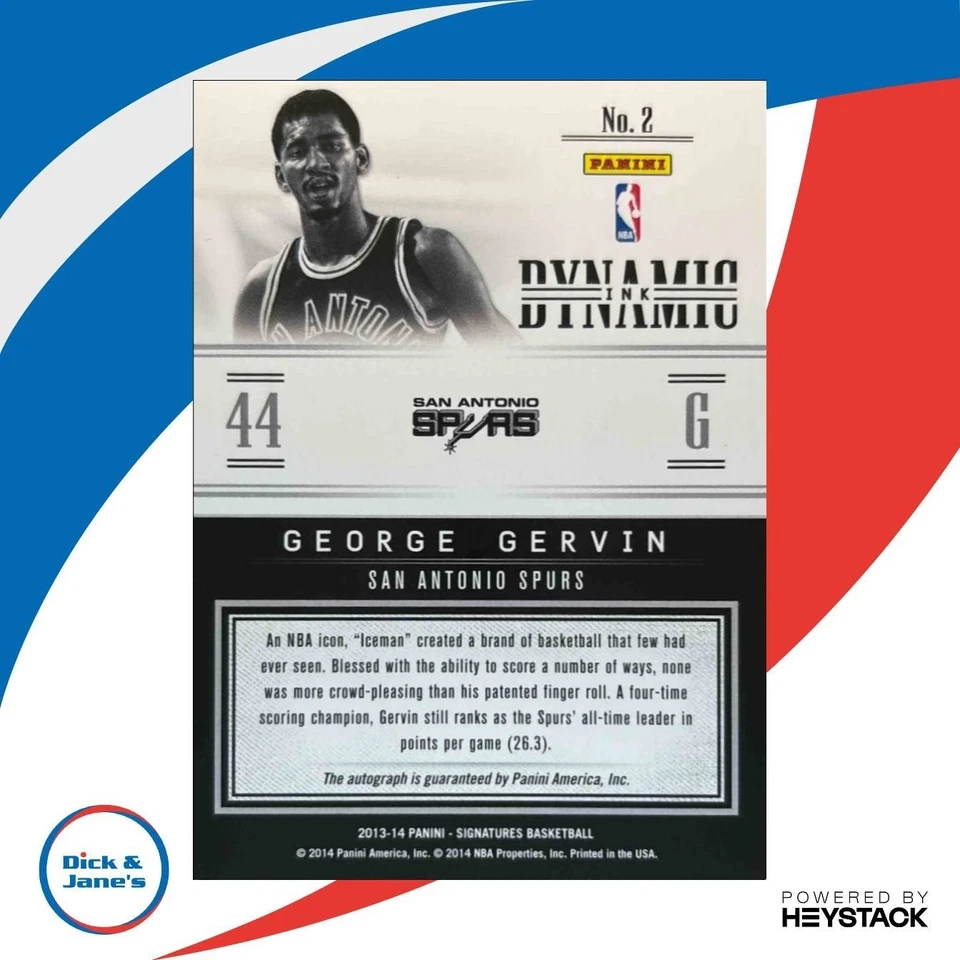 2013-14 Panini Signature George Gervin Dynamic Ink /35 #2 Auto San Antonio Spurs - Image 2 of 4