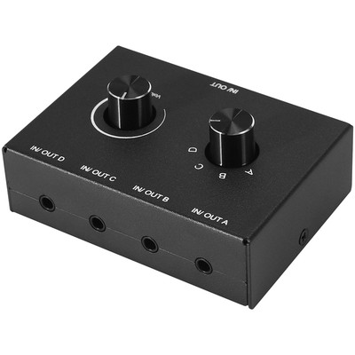 4 Port Audio Switch, 3,5 Mm Audio Switcher, Stereo AUX Audio Selector, 4 Ei3997