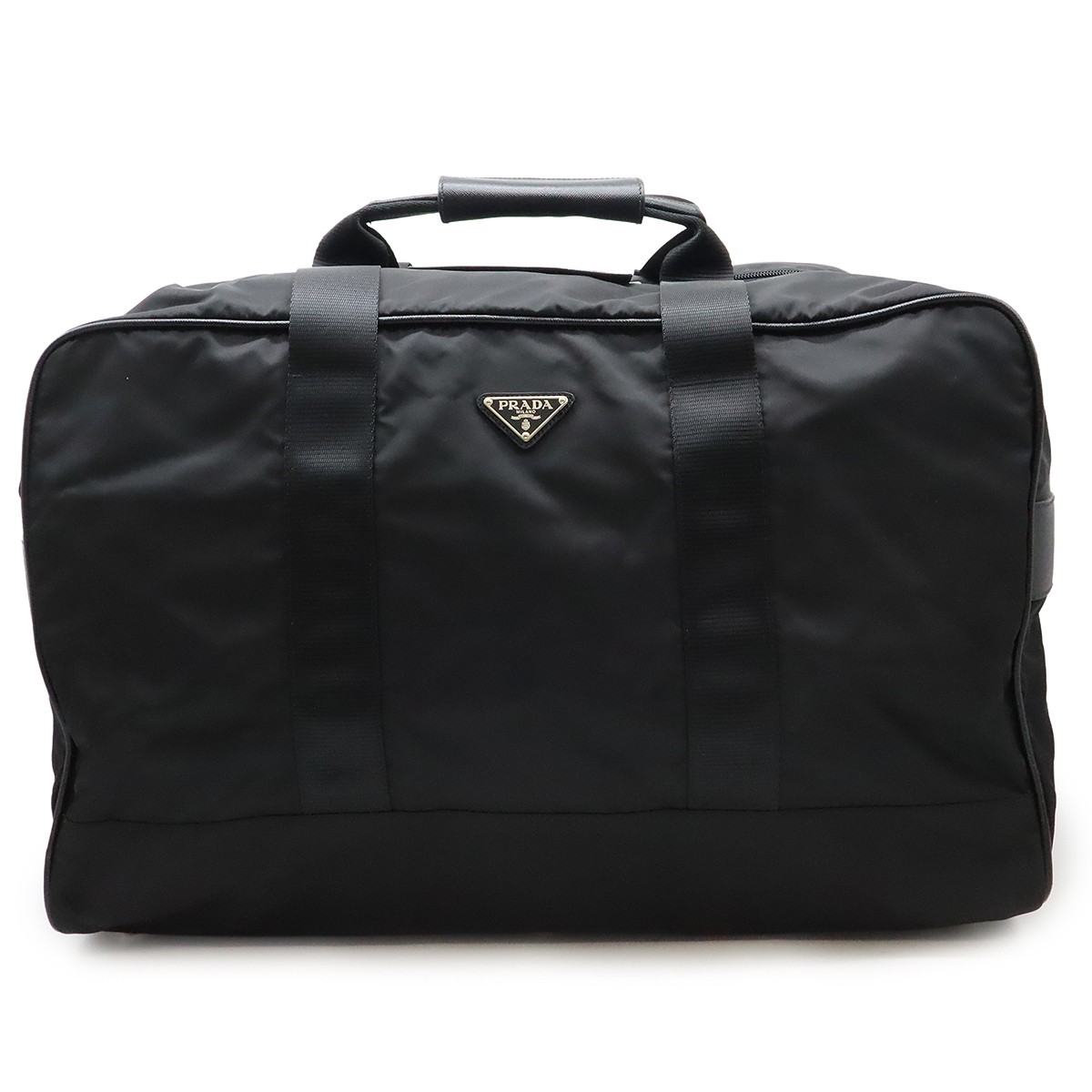 Prada Boston Travel Shoulder Bag in Nylon & Nero Black V70S