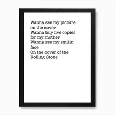 Rolling Stone Art Print Framed Wall Art Poster Canvas Print Picture