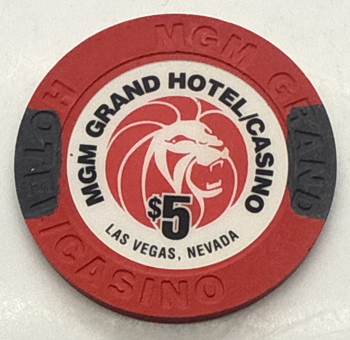 Mgm Grand $5 Casino Chip Las Vegas Nevada Nv House Mold Large Inlay 1996