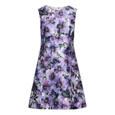 Dolce & Gabbana Purple Anemone Floral Silk Sleeveless Mini Dress IT 46 XL