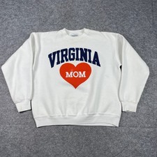 Vintage Velva Sheen Sweatshirt Mens L White Virginia Mom Heart Made In USA 80s