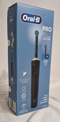 Oral-B Pro Vitality Tiefenreinigung Wiederaufladbare Zahnbürste 2 Bürstenköpfe Schwarz