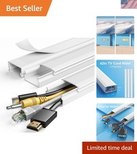 Seamless White Cable Hider - 42in Cord Concealer for Optimal Wire Management