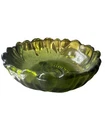 Vintage Depression Glass Large Bowl  Footed Scalloped Emerald Green