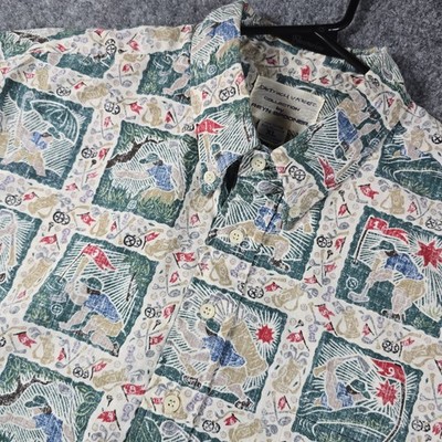Reyn Spooner Dietrich Varez Hawaiian Shirt Mens XL Golf Print Made In Hawaii 